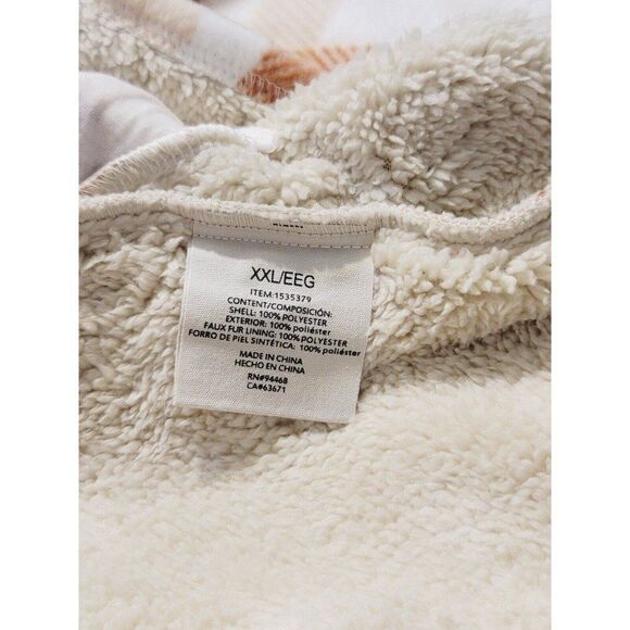 SAGE Women's XXL Plush Shirt Jacket Copper Rust Plaid Button Up Sherpa Lined NWT - Picture 6 of 9